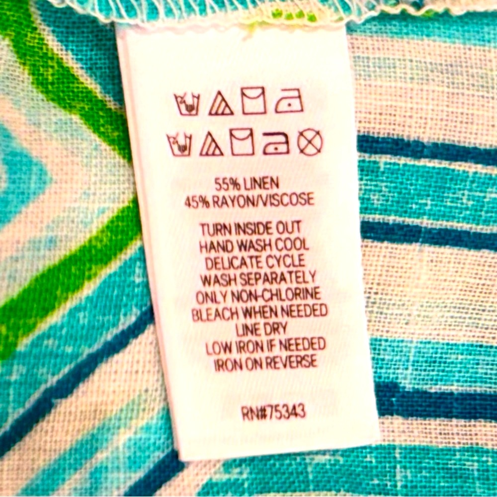 SIGRID OLSEN Halter Dress Coverup  Linen Blend Cute Shell Ties Pockets Small - Picture 5 of 8